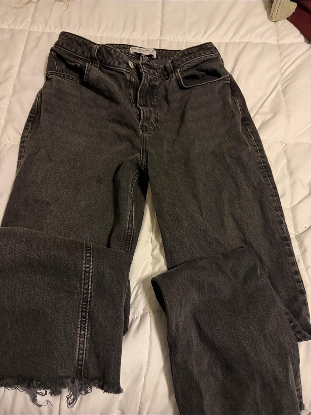 Abercrombie & Fitch Women's Black Wide-Leg Jeans